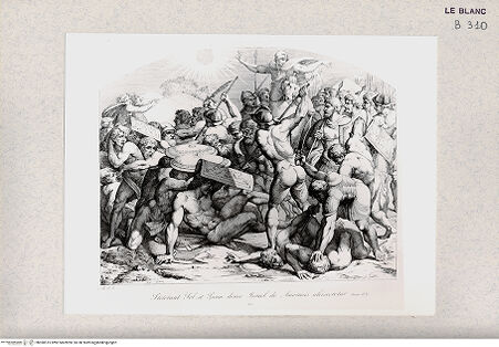 Vorderseite von Istituto Nazionale per la Grafica [http://creativecommons.org/publicdomain/mark/1.0/] Serie nach den biblischen Geschichten der Vatikanischen LoggienJosua heisst die Sonne stillstehen (Bl. 39) - , bh360515. Foto.