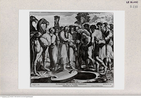 Vorderseite von Istituto Nazionale per la Grafica, Calcografia [http://creativecommons.org/publicdomain/mark/1.0/] "Imagines Veteris ac Novi Testamenti", Serie der biblischen Geschichten nach RaffaelJoseph wird von seinen Brüdern verkauft - , bh360517. Foto.