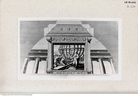 Vorderseite von Istituto Nazionale per la Grafica, Calcografia [http://creativecommons.org/publicdomain/mark/1.0/] "Loggie di Rafaele nel Vaticano" von G. Ottaviani und G. Volpato2. TeilIII. GewölbeGewölbefeld: Der Bau der Arche - , bh360525. Foto.