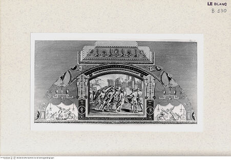 Vorderseite von Istituto Nazionale per la Grafica, Calcografia [http://creativecommons.org/publicdomain/mark/1.0/] "Loggie di Rafaele nel Vaticano" von G. Ottaviani und G. Volpato2. TeilX. GewölbeGewölbefeld: der Fall Jerichos (2) - , bh360528. Foto.