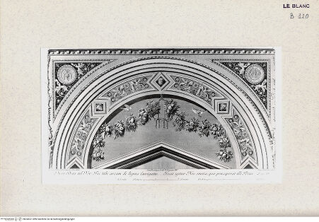 Vorderseite von Istituto Nazionale per la Grafica, Calcografia [http://creativecommons.org/publicdomain/mark/1.0/] "Loggie di Rafaele nel Vaticano" von G. Ottaviani und G. Volpato2. TeilIII. Gewölbeinneres Lünettenfeld und Zwickel (1) - , bh360531. Foto.