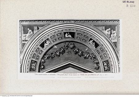 Vorderseite von Istituto Nazionale per la Grafica, Calcografia [http://creativecommons.org/publicdomain/mark/1.0/] "Loggie di Rafaele nel Vaticano" von G. Ottaviani und G. Volpato2. TeilXIII. GewölbeLünettenfeld und Zwickel (1) - , bh360540. Foto.