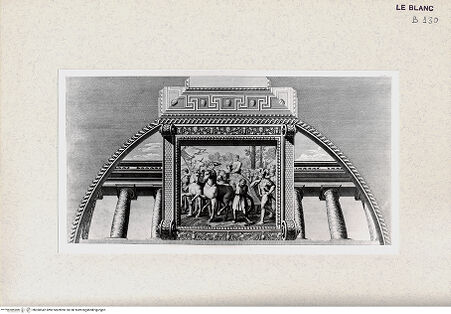 Vorderseite von Istituto Nazionale per la Grafica, Calcografia [http://creativecommons.org/publicdomain/mark/1.0/] "Loggie di Rafaele nel Vaticano" von G. Ottaviani und G. Volpato2. TeilXI. GewölbeGewölbefeld: Davids Sieg über die Assyrer (2) - , bh360542. Foto.