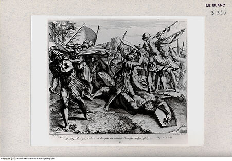 Vorderseite von Istituto Nazionale per la Grafica [http://creativecommons.org/publicdomain/mark/1.0/] Serie nach den biblischen Geschichten der Vatikanischen LoggienDavid besiegt Goliath (Bl. 42) - , bh360556. Foto.