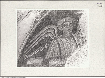 Vorderseite von Hutzel, Max [https://www.deutsche-digitale-bibliothek.de/content/lizenzen/rv-ez/] MosaikdekorationDer Engel und der Stier (zerstört) - Detail: der Engel, bh361112_recto. Foto: Hutzel, Max.