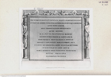 Vorderseite von Istituto Nazionale per la Grafica, Calcografia [http://creativecommons.org/publicdomain/mark/1.0/] "Picturae Peristyli Vaticani...1790"Titelblatt - , bh361423. Foto.