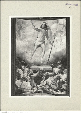 Vorderseite von Bibliotheca Hertziana [https://www.deutsche-digitale-bibliothek.de/content/lizenzen/rv-fz/] KapellenausmalungAuferstehung Christi - Gesamtansicht (Aufnahme nach der Restaurierung 1986), bh365443_recto. Foto.
