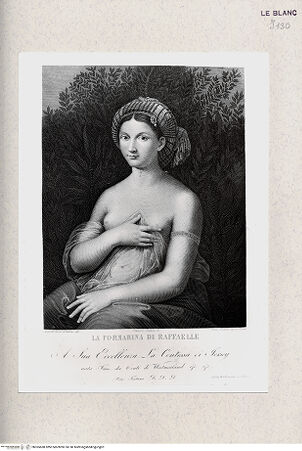 Vorderseite von Istituto Nazionale per la Grafica, Calcografia [http://creativecommons.org/publicdomain/mark/1.0/] "La Fornarina" - , bh365688. Foto.