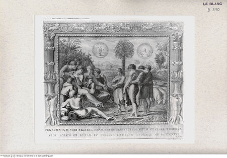 Vorderseite von Istituto Nazionale per la Grafica, Calcografia [http://creativecommons.org/publicdomain/mark/1.0/] "Picturae Peristyli Vaticani...1790"Joseph erzählt den Brüdern seinen Traum; (Bl. 25) - , bh365694. Foto.