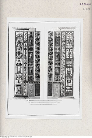Vorderseite von Istituto Nazionale per la Grafica, Calcografia [http://creativecommons.org/publicdomain/mark/1.0/] Serie mit Pilasterdekorationen und Wandteppichbordüren der vatikanischen LoggienXIII. und XIV.Pilaster - , bh365700. Foto.