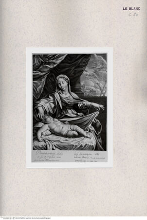 Vorderseite von Albertina [http://creativecommons.org/publicdomain/mark/1.0/] Maria mit schlafendem Jesuskind - , bh365734. Foto.