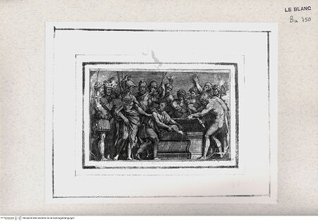 Vorderseite von Istituto Nazionale per la Grafica [http://creativecommons.org/publicdomain/mark/1.0/] Alexander der Große rettet die Werke Homers - , bh365878. Foto.