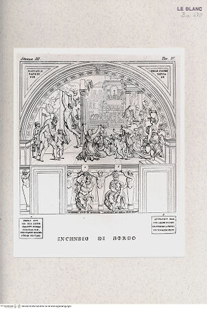 Vorderseite von Istituto Nazionale per la Grafica, Calcografia [http://creativecommons.org/publicdomain/mark/1.0/] Serie nach den Fresken in den Vatikanischen StanzenStanza III: Stanza dell'IncendioDer Borgobrand (Stanza III, tav. 4) - , bh365879. Foto.