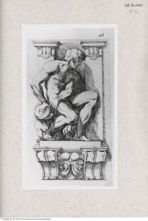 Vorderseite von Istituto Nazionale per la Grafica [http://creativecommons.org/publicdomain/mark/1.0/] "Storie di Enea"Ein Mann unterwirft eine Harpyie - , bh366515. Foto.