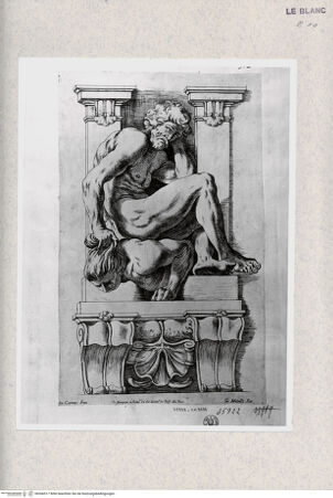 Vorderseite von Istituto Nazionale per la Grafica [http://creativecommons.org/publicdomain/mark/1.0/] "Storie di Enea"Ein Mann unterwirft eine Harpyie - , bh366517. Foto.