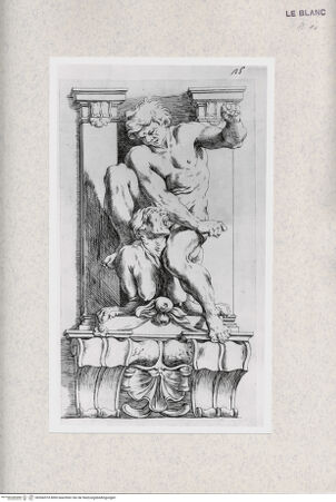 Vorderseite von Istituto Nazionale per la Grafica [http://creativecommons.org/publicdomain/mark/1.0/] "Storie di Enea"Ein Mann unterwirft eine Harpyie - , bh366518. Foto.