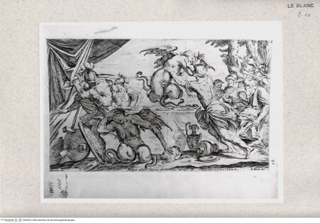 Vorderseite von Istituto Nazionale per la Grafica [http://creativecommons.org/publicdomain/mark/1.0/] "Storie di Enea"Die Harpyien verwüsten das Festmahl; (Bl. X) - , bh366521. Foto.