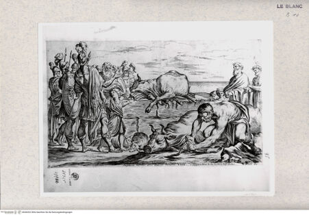 Vorderseite von Istituto Nazionale per la Grafica [http://creativecommons.org/publicdomain/mark/1.0/] "Storie di Enea"Die Opfergabe für Neptun (Bl. IX) - , bh366522. Foto.