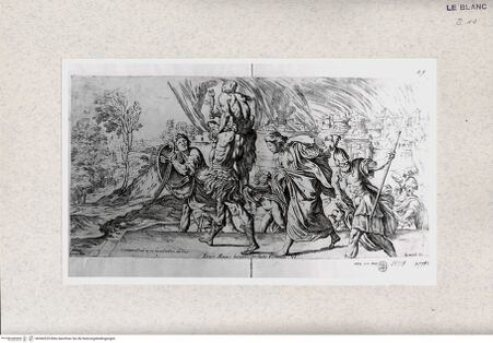 Vorderseite von Istituto Nazionale per la Grafica [http://creativecommons.org/publicdomain/mark/1.0/] "Storie di Enea"Die Flucht des Aeneas (Bl. VI) - , bh366529. Foto.