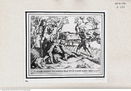 Vorderseite von Istituto Nazionale per la Grafica [http://creativecommons.org/publicdomain/mark/1.0/] "Historia del Testamento Vecchio dipinta in Roma nel Vaticano da Raffaello di Urbino"... 1613Adam und Eva bei der Arbeit - , bh366538. Foto.