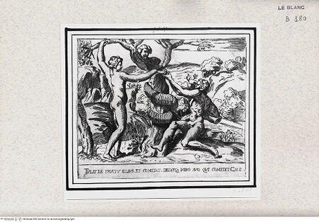 Vorderseite von Istituto Nazionale per la Grafica [http://creativecommons.org/publicdomain/mark/1.0/] "Historia del Testamento Vecchio dipinta in Roma nel Vaticano da Raffaello di Urbino"... 1613Der Sündenfall - , bh366540. Foto.