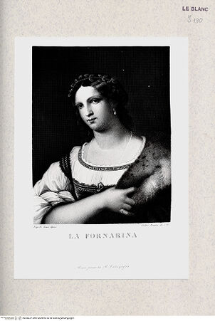 Vorderseite von Istituto Nazionale per la Grafica [http://creativecommons.org/publicdomain/mark/1.0/] Frauenbildnis, genannt "Fornarina" - , bh366627. Foto.
