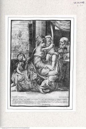 Vorderseite von  [http://creativecommons.org/publicdomain/mark/1.0/] Die Heilige Familie mit dem Johannesknaben - , bh367106. Foto.