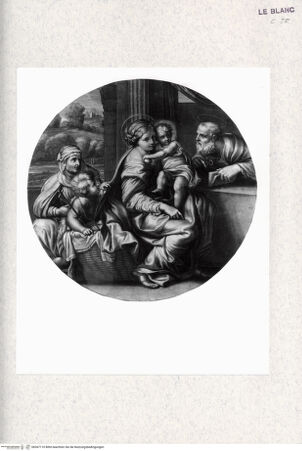 Vorderseite von  [http://creativecommons.org/publicdomain/mark/1.0/] Die Heilige Familie mit dem Johannesknaben (hinzugefügt: Elisabeth) - , bh367110. Foto.