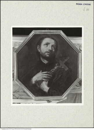 Vorderseite von ICCD [https://www.deutsche-digitale-bibliothek.de/content/lizenzen/rv-ez/] Büstenbildnis des heiligen Franz Xaver - , bh367219_recto. Foto.