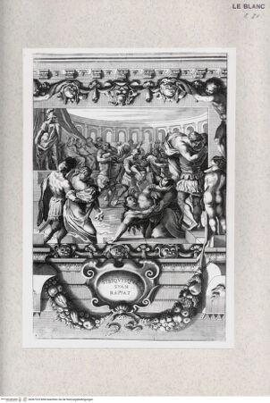 Vorderseite von  [http://creativecommons.org/publicdomain/mark/1.0/] "Storie di Romolo e Remo"Der Raub der Sabinerinnen (Bl. 7) - , bh367323. Foto.