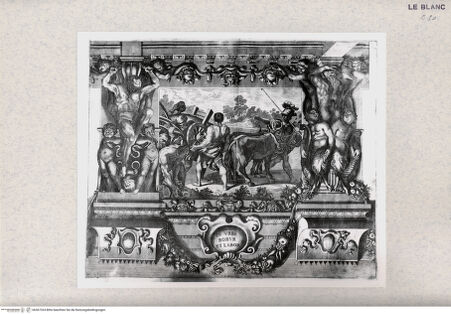 Vorderseite von  [http://creativecommons.org/publicdomain/mark/1.0/] "Storie di Romolo e Remo"Romulus zieht die Grenzen Roms (Bl. 6) - , bh367324. Foto.