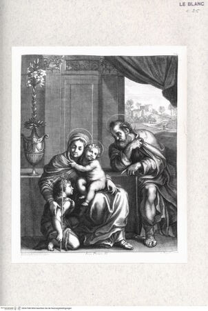 Vorderseite von  [http://creativecommons.org/publicdomain/mark/1.0/] Die Heilige Familie mit dem Johannesknaben - , bh367380. Foto.