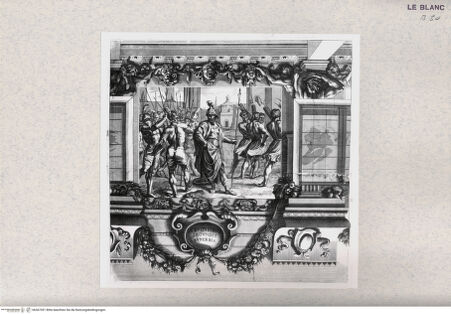 Vorderseite von  [http://creativecommons.org/publicdomain/mark/1.0/] "Storie di Romolo e Remo"Der Hochmut des Romulus (Bl. 13) - , bh367391. Foto.