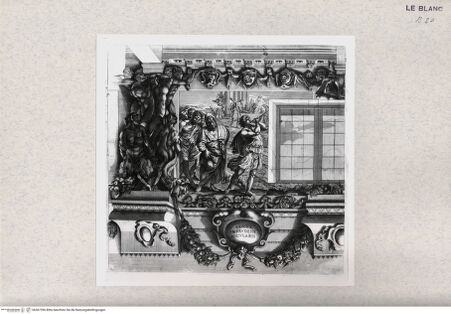 Vorderseite von  [http://creativecommons.org/publicdomain/mark/1.0/] "Storie di Romolo e Remo"Der alte Heerführer der Vejenter wird verspottet (Bl. 12) - , bh367396. Foto.