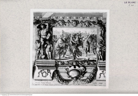 Vorderseite von ICCD [http://creativecommons.org/publicdomain/mark/1.0/] "Storie di Romolo e Remo"(Bl. 8) Romulus weiht Zeus Feretrius die Waffenrüstung des besiegten Königs Acron - , bh367402. Foto.