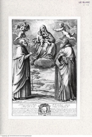 Vorderseite von  [http://creativecommons.org/publicdomain/mark/1.0/] Maria mit den Heiligen Nilus und Bartholomäus - , bh367408. Foto.