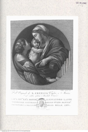 Vorderseite von Istituto Nazionale per la Grafica, Calcografia [http://creativecommons.org/publicdomain/mark/1.0/] Maria mit Kind und der Heiligen Cäcilie - , bh367428. Foto.