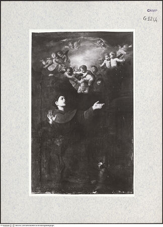 Vorderseite von Sopr. BAS NA [https://www.deutsche-digitale-bibliothek.de/content/lizenzen/rv-ez/] Das Christuskind erscheint dem heiligen Antonius von Padua - Gesamtansicht, bh367431_recto. Foto.