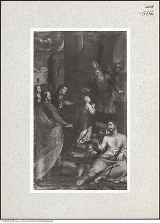 Vorderseite von Sopr. BAS NA [https://www.deutsche-digitale-bibliothek.de/content/lizenzen/rv-ez/] Die Darbringung Marias im Tempel - Gesamtansicht, bh367434_recto. Foto.