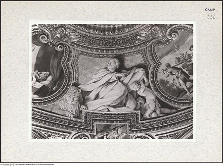 Vorderseite von Sopr. BAS NA [https://www.deutsche-digitale-bibliothek.de/content/lizenzen/rv-ez/] Szenen des Alten und Neuen TestamentsMarkus der Evangelist - Gesamtansicht, bh367442_recto. Foto.