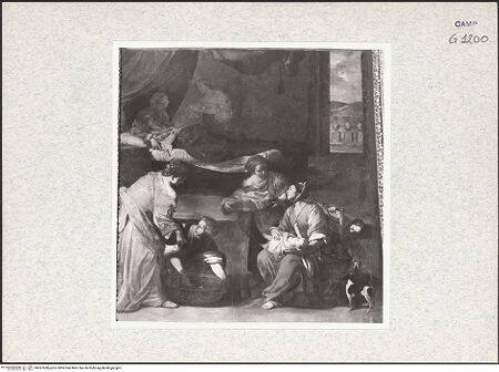 Vorderseite von Sopr. BAS NA [https://www.deutsche-digitale-bibliothek.de/content/lizenzen/rv-ez/] Szenen aus dem Leben MariasGeburt Marias - Gesamtansicht, bh367458_recto. Foto.