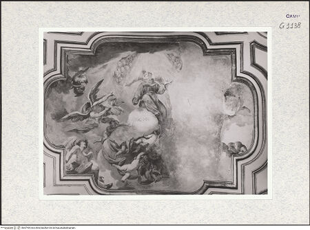 Vorderseite von Sopr. BAS NA [https://www.deutsche-digitale-bibliothek.de/content/lizenzen/rv-ez/] Szenen aus dem Leben des heiligen Jakob von der Mark (Giacomo della Marca)Der heilige Jakob von der Mark in der Glorie - Gesamtansicht, bh367464_recto. Foto.