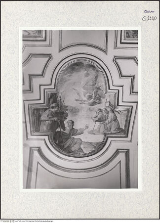 Vorderseite von Sopr. BAS NA [https://www.deutsche-digitale-bibliothek.de/content/lizenzen/rv-ez/] Szenen aus dem Leben des heiligen Jakob von der Mark (Giacomo della Marca)der heilige Jakob und seine Brüder überqueren den Fluß Po auf einem ausgebreiteten Mantel - Gesamtansicht, bh367466_recto. Foto.