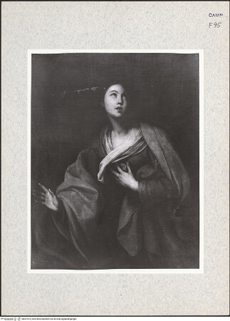 Vorderseite von Sopr. BAS NA [https://www.deutsche-digitale-bibliothek.de/content/lizenzen/rv-ez/] Heilige Märtyrerin - Gesamtansicht, bh367473_recto. Foto.