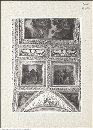 Vorderseite von Sopr. BAS NA [https://www.deutsche-digitale-bibliothek.de/content/lizenzen/rv-ez/] Szenen aus dem Leben Marias - Teilansicht des Gewölbes, bh367949_recto. Foto.