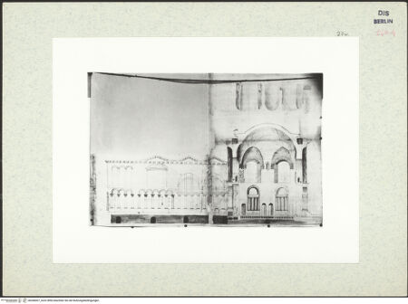 Vorderseite von Bibliotheca Hertziana [https://www.deutsche-digitale-bibliothek.de/content/lizenzen/rv-ez/] Codex Destailleur DCaracalla-Thermen: Schnitt durch Teile der Anlage mit der großen Rotunde - , bh368007_recto. Foto.