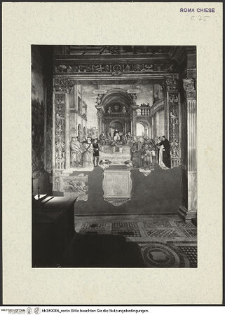 Vorderseite von ICCD [https://www.deutsche-digitale-bibliothek.de/content/lizenzen/rv-ez/] Wunder des Thomas von Aquin, Triumph des Thomas von Aquin über die Häretiker, vier Sibyllen, Verkündigung, Himmelfahrt MariensWunder des Thomas von Aquin, Triumph des Thomas von Aquin über die Häretiker - Triumph des Thomas: zentraler Bildteil, bh369086_recto. Foto.