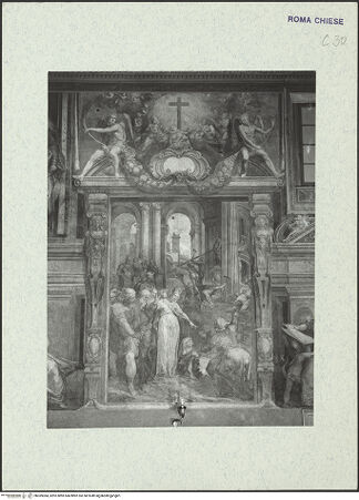 Vorderseite von ICCD [https://www.deutsche-digitale-bibliothek.de/content/lizenzen/rv-ez/] Szenen aus der Geschichte des heiligen Kreuzes und des OratoriumsDie Kaiserin Helena ordnet die Suche nach dem heiligen Kreuz an - Detail; nach der Restaurierung von 1963-1964, bh369384_recto. Foto.