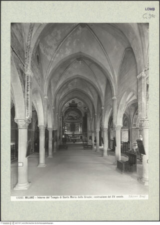 Vorderseite von Alinari [https://www.deutsche-digitale-bibliothek.de/content/lizenzen/rv-ez/] Santa Maria delle Grazie - Ansicht von Westen, bh371817_recto. Foto.
