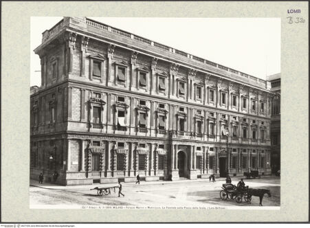 Vorderseite von Alinari [https://www.deutsche-digitale-bibliothek.de/content/lizenzen/rv-ez/] Palazzo MarinoFassade zur Piazza della Scala - Seitenansicht, bh371929_recto. Foto.
